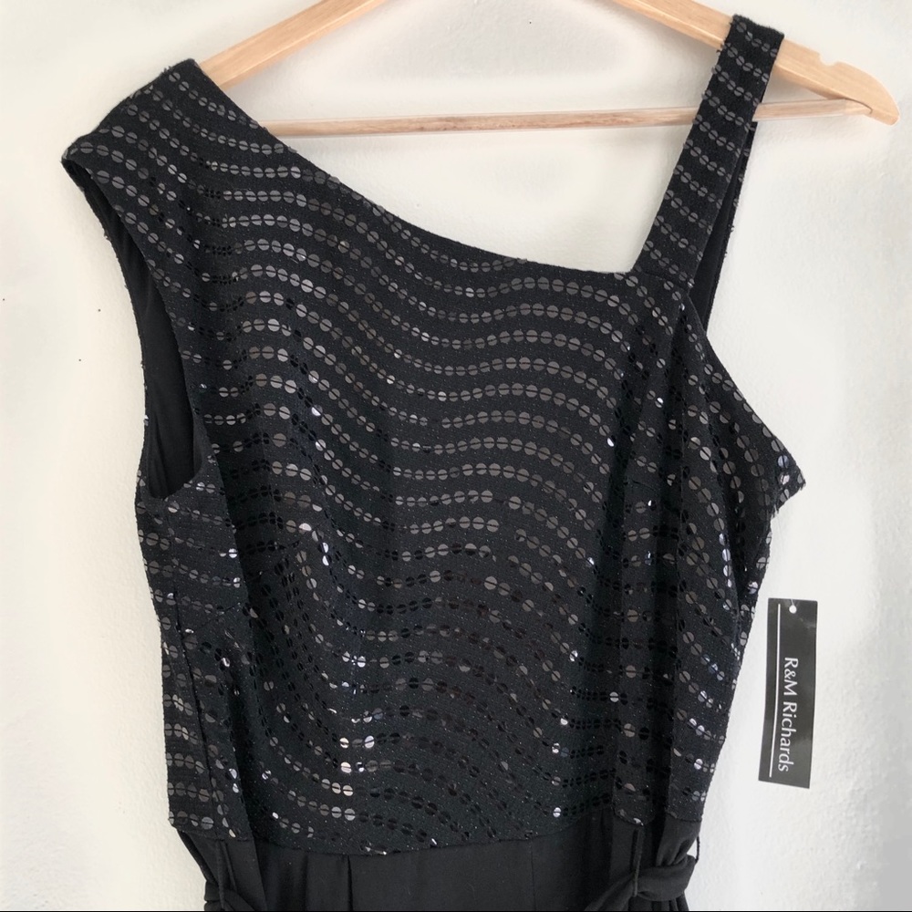 R&M Richards Jersey Jumpsuit Metallic Bodice - Picture 3 of 5